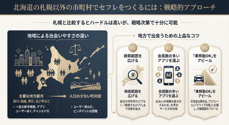 札幌以外の市町村でセフレをつくるには