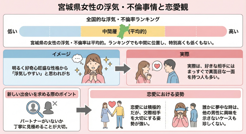 宮城の女性の浮気・不倫傾向