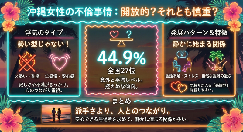 沖縄女性の浮気不倫事情