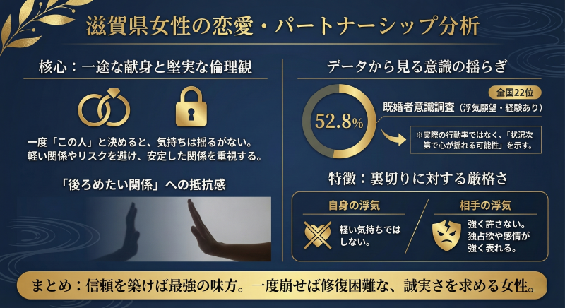 滋賀の数字はどの項目も真ん中に寄っている