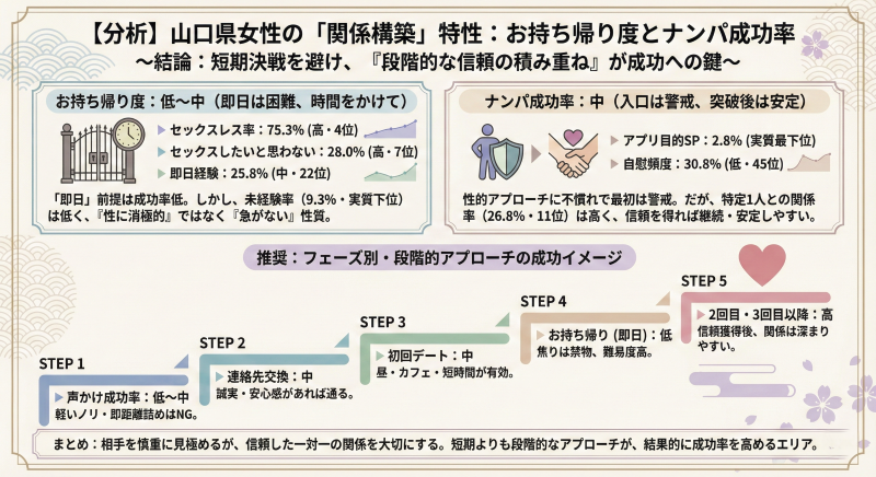 山口県女性のナンパ成功率・お持ち帰り度