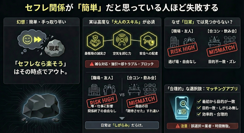 セフレ関係が簡単だと思っていると失敗する