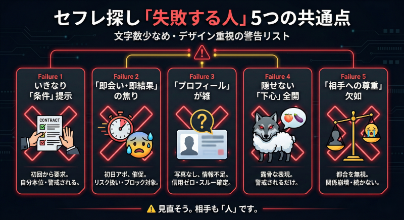 セフレ探しがうまくいかない人の共通点