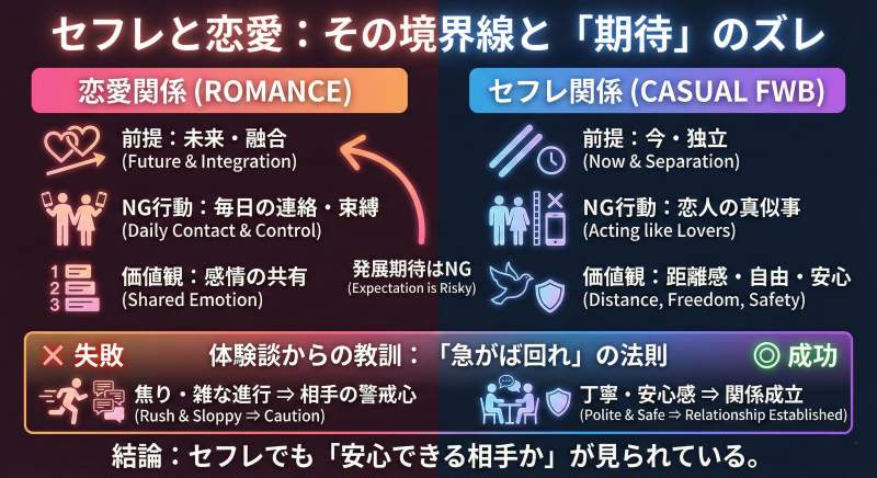 セフレと恋愛の違い