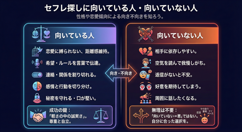 セフレ探しの向き不向き