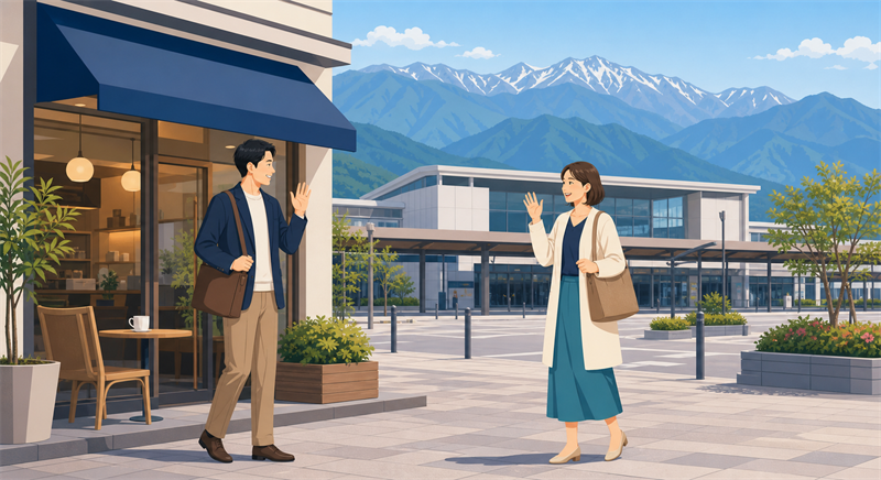 待ち合わせは相手が住んでいる側の駅前にする